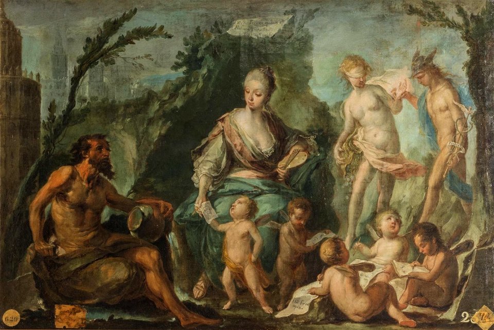 Llegada de la pintura a Sevilla, de Juan de Espinal (Real Academia de Bellas Artes de San Fernando)