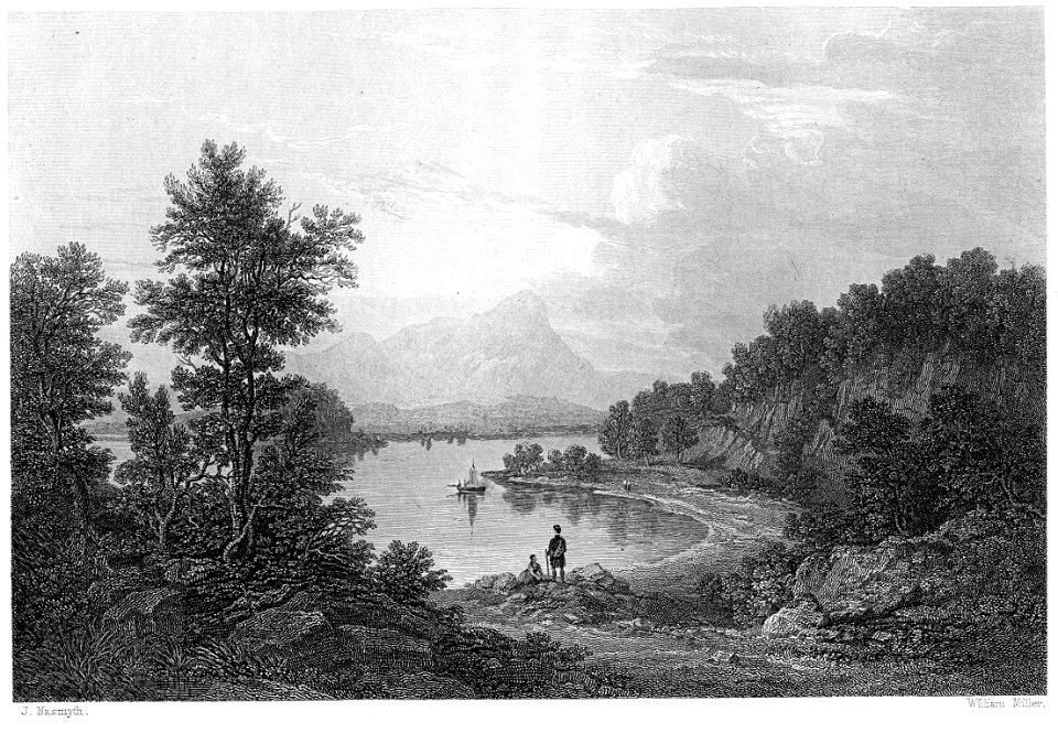Loch Ard engraving by William Miller after J Nasmyth