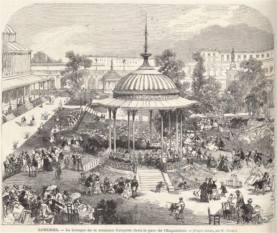 Londres - Le kiosque de la musique française dans le parc de l'Exposition