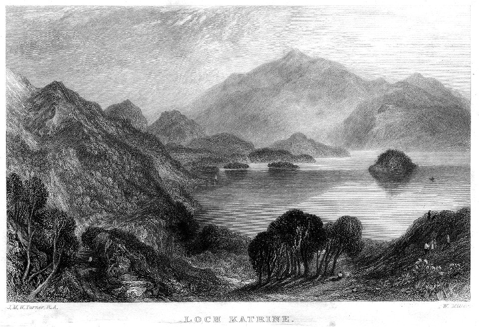 Loch Katrine engraving by William Miller after Turner R507