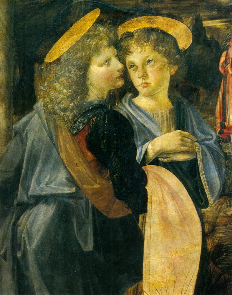 Loenardo e verrocchio, battesimo di cristo, 02