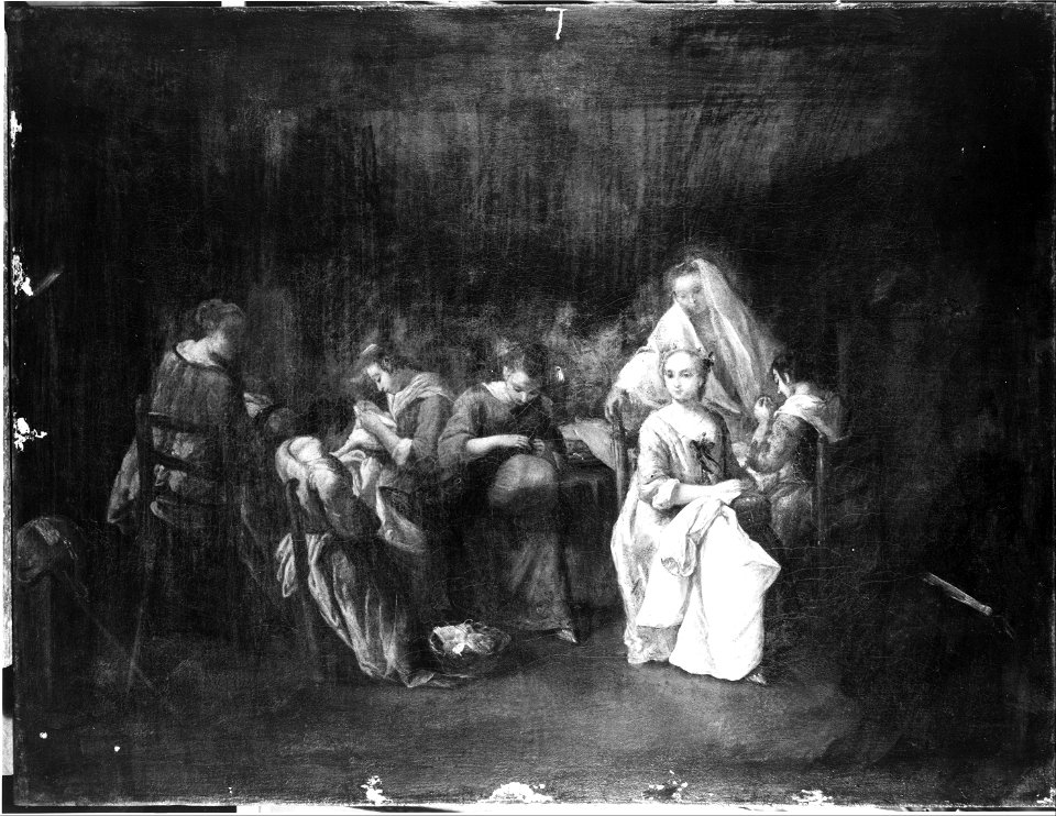 Longhi, Pietro - Girls Sewing - Google Art Project