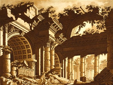 Lodovico Pozzetti - Ruins of a Temple - Google Art Project. Free illustration for personal and commercial use.