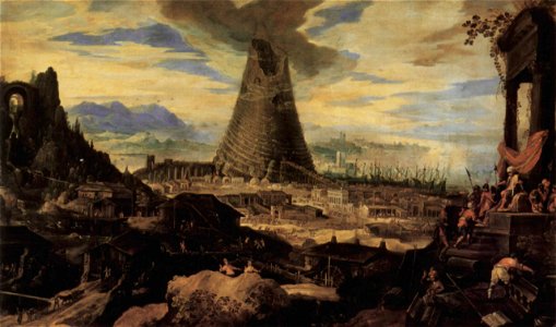 Lodewijk Toeput - The construction of the Tower of Babel. Free illustration for personal and commercial use.