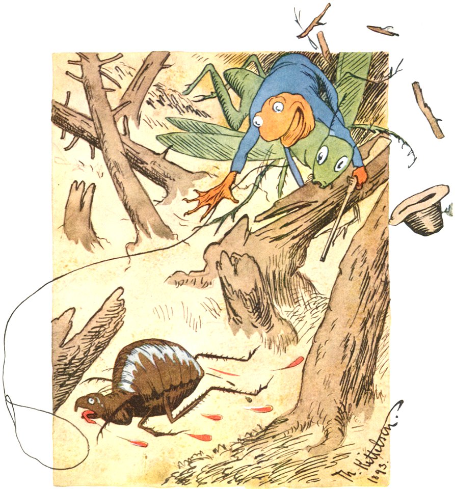 Loppejakt i urskogen - Flea hunting in the primeval forest -1894