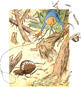 Loppejakt i urskogen - Flea hunting in the primeval forest -1894