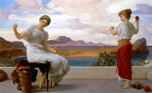 Lord Frederic Leighton - Winding the skein - Google Art ProjectFXD. Free illustration for personal and commercial use.