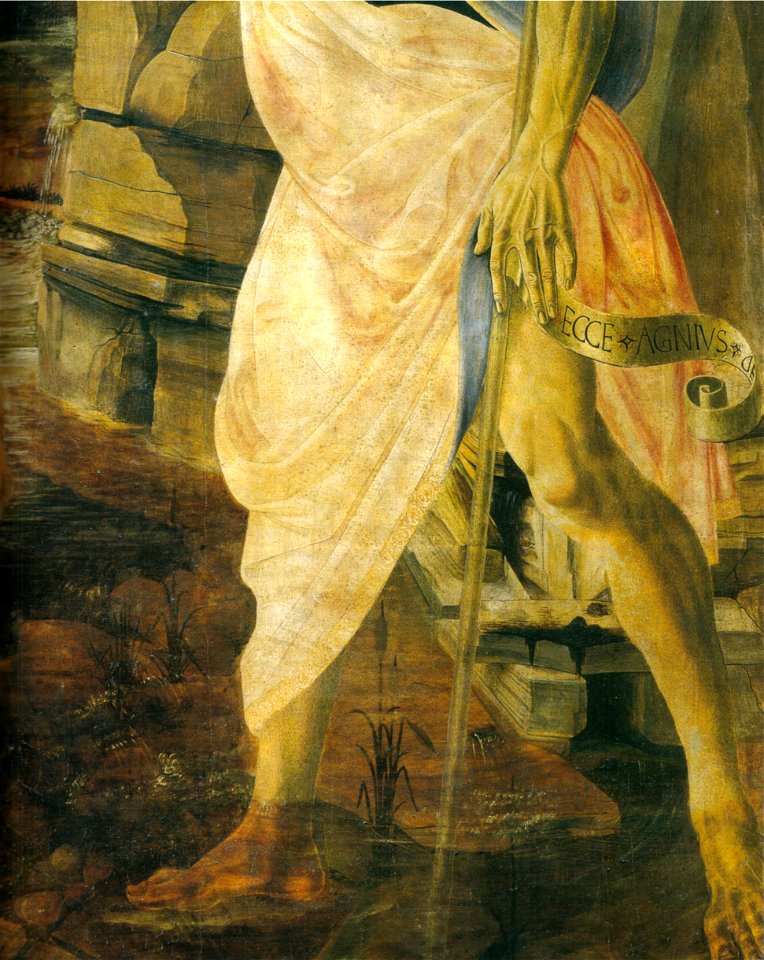 Loenardo e verrocchio, battesimo di cristo, 01
