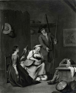 Longhi - Cacciatore e contadine, 1750 ca. - 1760 ca., Collezione Alemagna