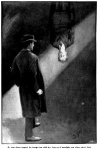 London mag--Face in dark--p 704
