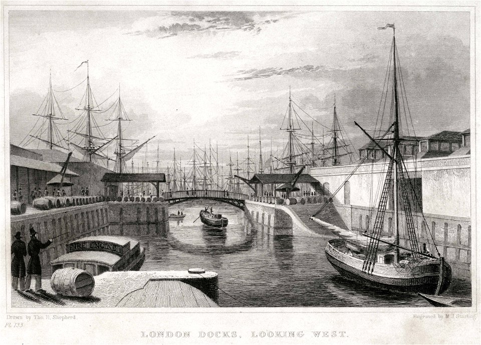 London Docks, looking west RMG PU1438