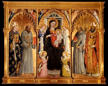 Bicci di Lorenzo - Madonna and Child with Saints and Angels - WGA02159