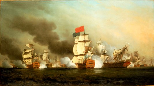 Lord Anson's victory off Cape Finisterre, 3 May 1747 RMG BHC0369