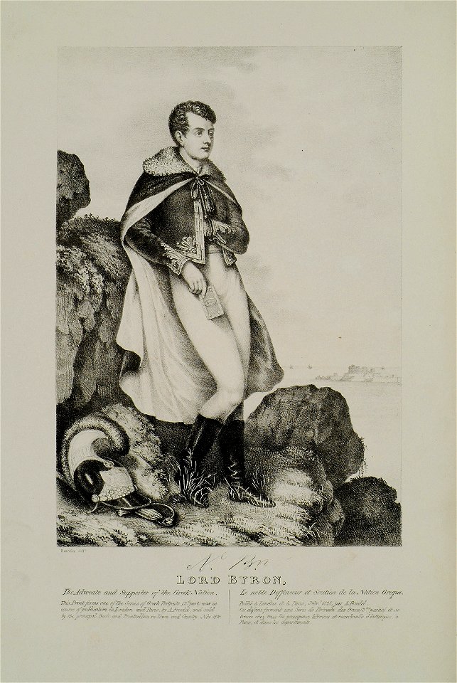 Lord Byron, The Advocate and Supporter of the Greek Nation - Friedel Adam De - 1832