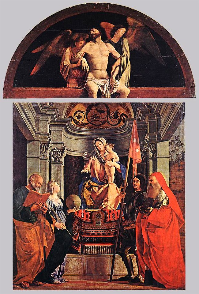 Lorenzo Lotto - Madonna and Child with Sts Peter, Christine, Liberale, and Jerome - WGA13651