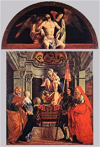 Lorenzo Lotto - Madonna and Child with Sts Peter, Christine, Liberale, and Jerome - WGA13651