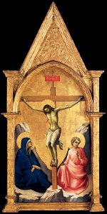 Lorenzo Monaco - Crucifixion with the Virgin and St John the Evangelist - WGA13579. Free illustration for personal and commercial use.