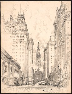 Looking up Broad Street from Spruce Street LCCN2007666534