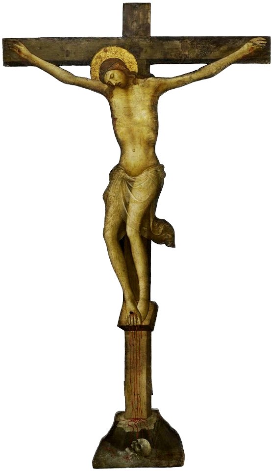 Lorenzo Monaco, Christ on the Cross ca 1420 (146 x 84 x 3 cm), Szépmûvészeti Múzeum, Budapest