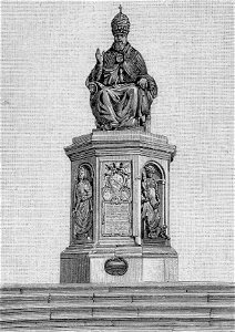 Loreto – Statua di Sisto V (xilografia)
