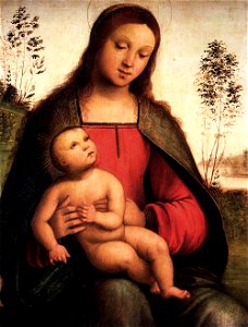 Lorenzo Costa - Virgin and Child - WGA05438. Free illustration for personal and commercial use.