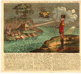 Lord Longbow, the alarmist, discovering the miseries or Ireland; - (BM 1851,0901.896)