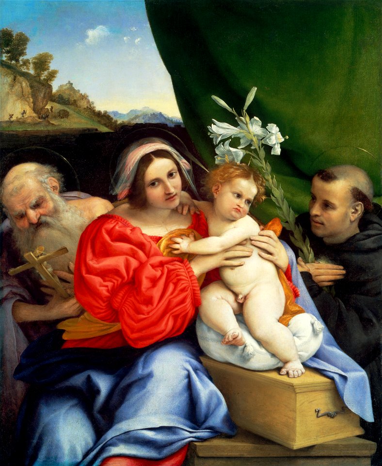 Lorenzo Lotto - Virgin and Child with Saints Jerome and Nicholas of Tolentino - Google Art Project