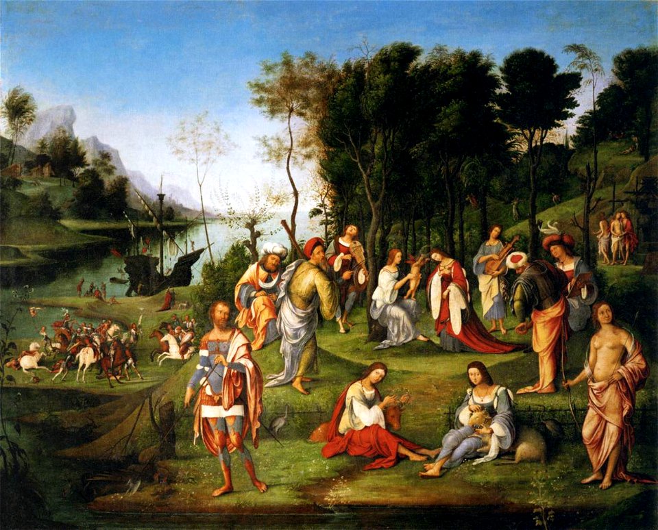 Lorenzo Costa - Court of Isabella d'Este - WGA5418