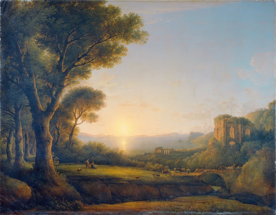 Lorenz Adolf Schönberger - Der Meerbusen von Baiae bei Sonnenuntergang - 7784 - Kunsthistorisches Museum