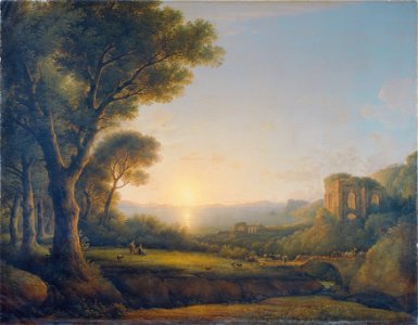 Lorenz Adolf Schönberger - Der Meerbusen von Baiae bei Sonnenuntergang - 7784 - Kunsthistorisches Museum