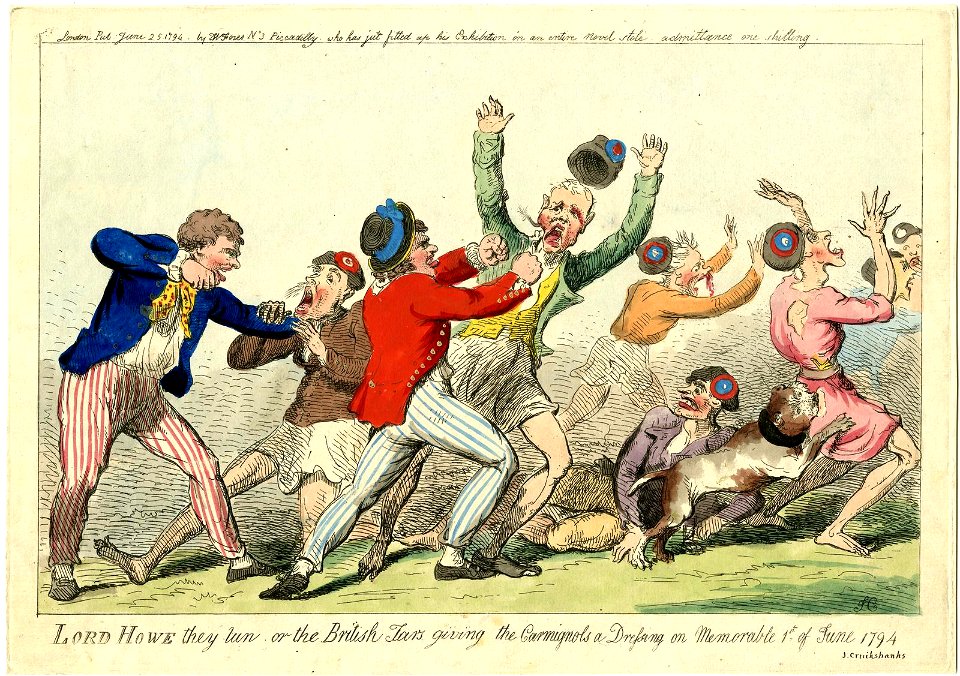 Lord Howe they run, or the British tars giving the carmignols a dressing on memorable 1st of June 1794 (BM 1868,0808.6355)