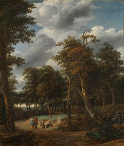 Forest Road by Jan Looten with figures attributed to Johannes Lingelbach Rijksmuseum Amsterdam SK-A-48. Free illustration for personal and commercial use.