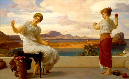 Lord Frederic Leighton - Winding the skein - Google Art Project. Free illustration for personal and commercial use.