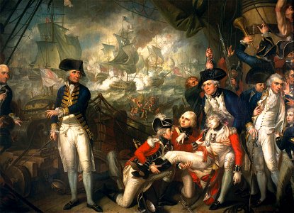 Lord Howe on the deck of HMS Queen Charlotte 1 June 1794