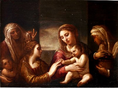 Los desposorios místicos de Santa Catalina. Obra anónima de hacia 1600. (Museo del Prado)
