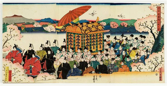 Lord Sugawara Michizane Goes to the Imperial Palace