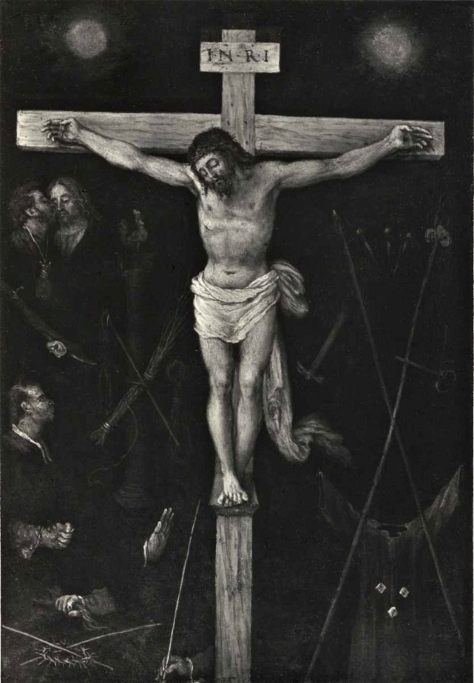 Lotto - Cristo crocifisso con simboli della Passione, Villa I Tatti