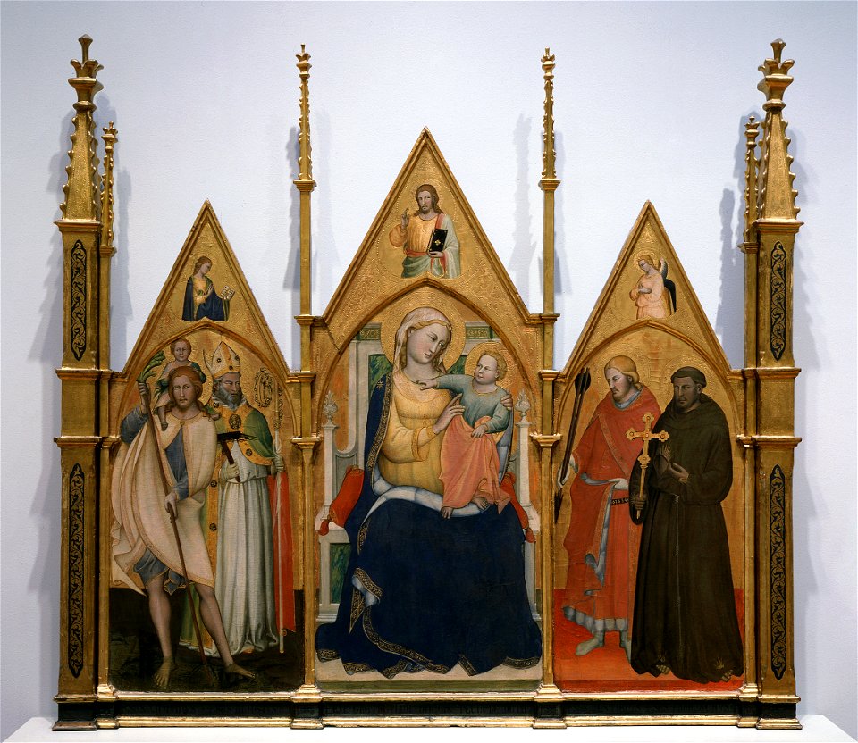 Lorenzo di Niccolò (di Martino) - Madonna and Child Enthroned with Sts. Christopher, Blaise... - 43-1937 - Saint Louis Art Museum