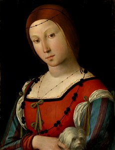 Lorenzo Costa (1460-1535) - Portrait of a Lady with a Lapdog - RCIN 405762 - Royal Collection