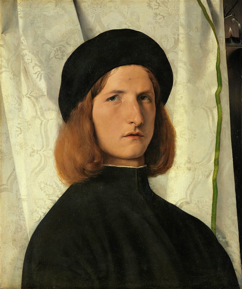 Lorenzo Lotto, , Kunsthistorisches Museum Wien, Gemäldegalerie - Bildnis eines Jünglings vor weißem Vorhang - GG 214 - Kunsthistorisches Museum