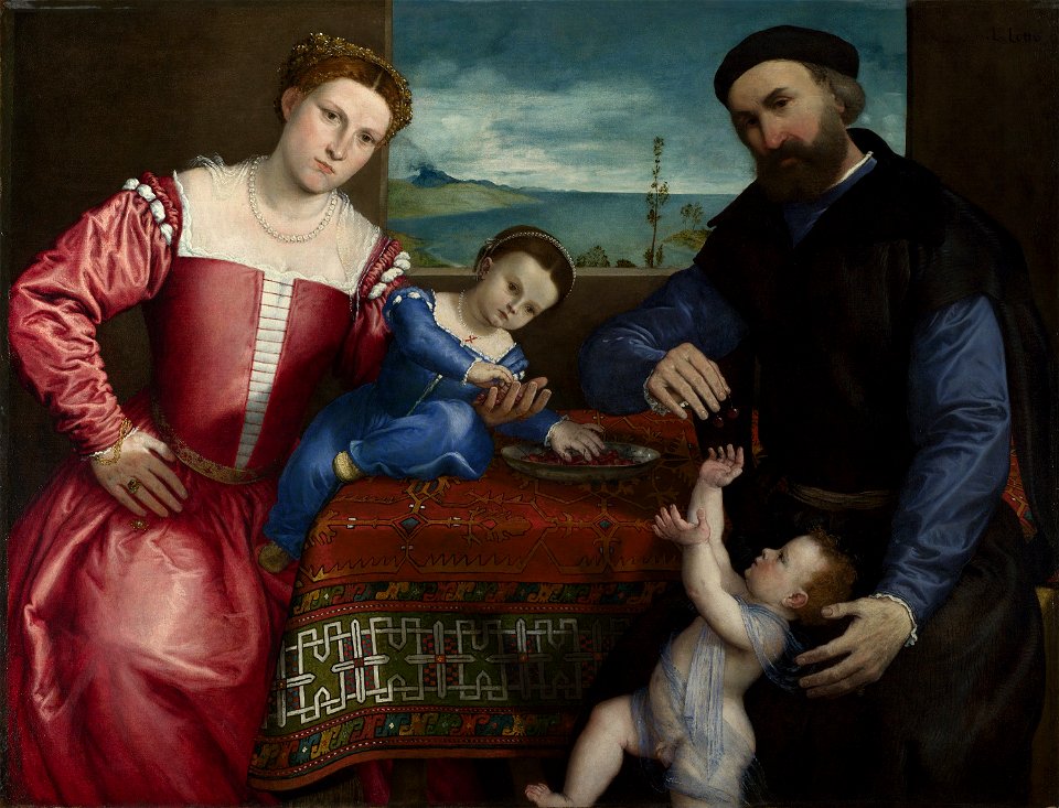 Lorenzo Lotto - Portrait of Giovanni della Volta with his Wife and Children - Google Art Project