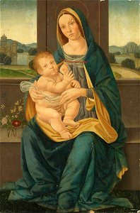 Lorenzo di Credi (Nachfolger) - Maria mit Kind - 1353 - Bavarian State Painting Collections. Free illustration for personal and commercial use.