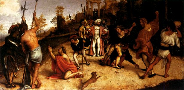 Lorenzo Lotto - The Martyrdom of St Stephen - WGA13671. Free illustration for personal and commercial use.