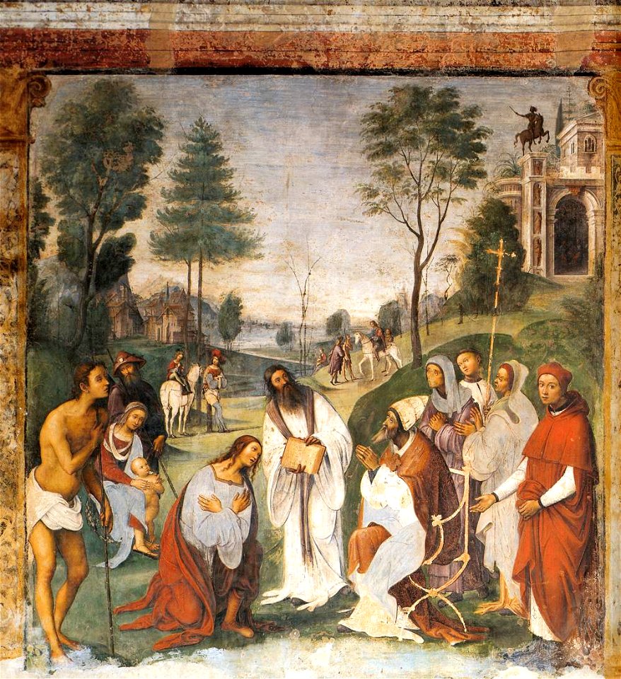 Lorenzo Costa - Legend of Sts Cecilia and Valerian, Scene 2 - WGA05425