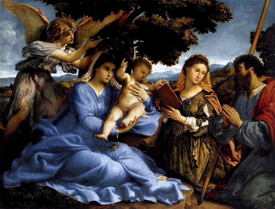 Lorenzo Lotto - Madonna and Child with Saints and an Angel - WGA13703