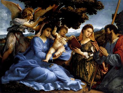 Lorenzo Lotto - Madonna and Child with Saints and an Angel - WGA13703