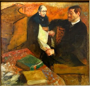Lorenzo Pagans and Auguste De Gas, by Hilaire-Germain-Edgar Degas, c. 1895, oil on canvas - Fogg Art Museum, Harvard University - DSC01180. Free illustration for personal and commercial use.