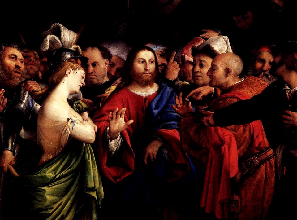 Lorenzo Lotto - Christ and the Woman Taken in Adultery - WGA13709 ...