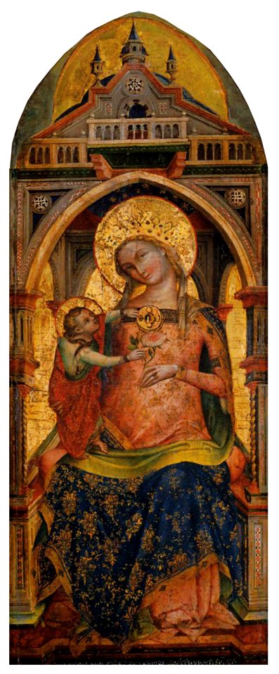 Lorenzo veneziano, madonna col bambino del louvre