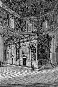 Loreto – Recinto della Santa Casa (xilografia)